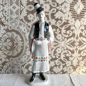 Vintage Hollohaza Peasant Man Figurine